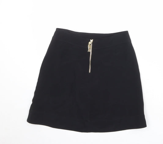 Kem Scott Womens Black Polyester A-Line Skirt Size 28 in Zip