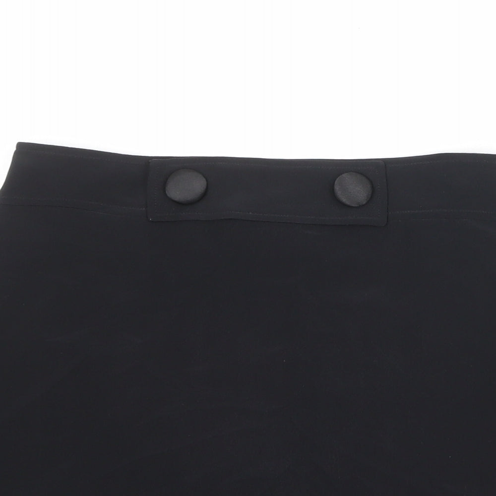 Kem Scott Womens Black Polyester A-Line Skirt Size 28 in Zip