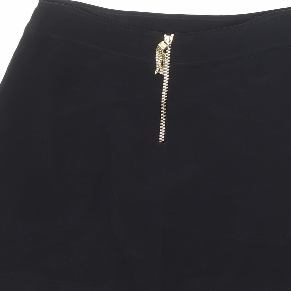 Kem Scott Womens Black Polyester A-Line Skirt Size 28 in Zip