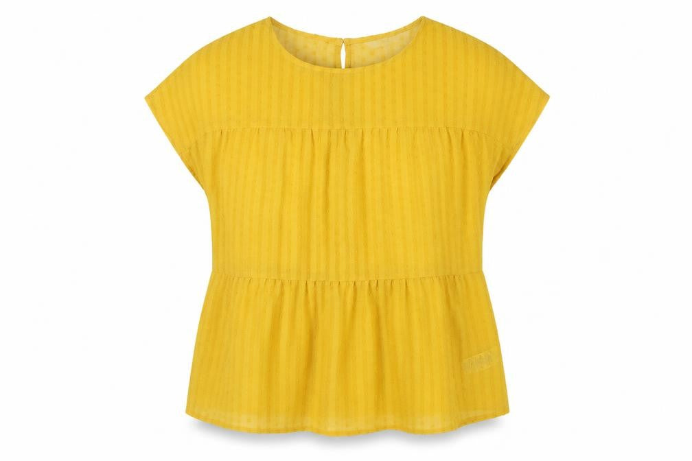 NEXT Womens Yellow Polyester Basic Blouse Size 10 Round Neck