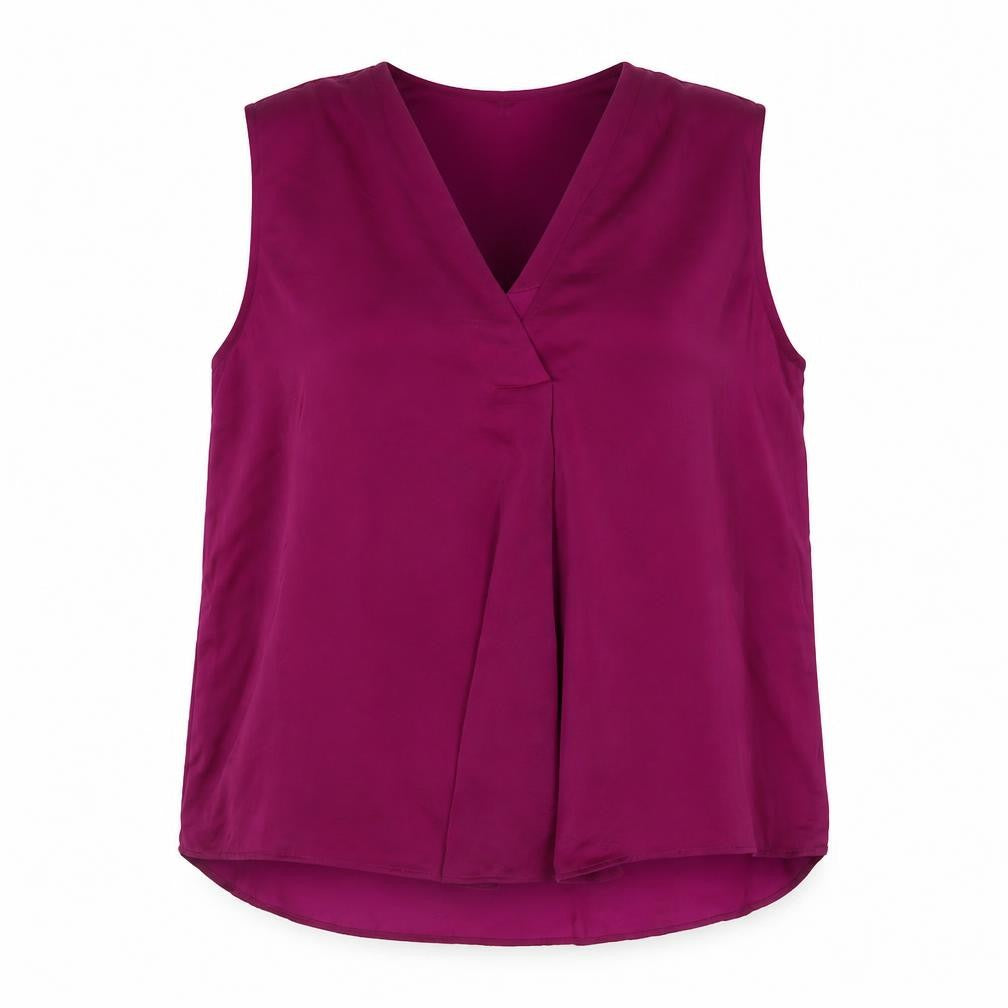 Marks and Spencer Womens Purple Polyester Basic Tank Size 20 V-Neck