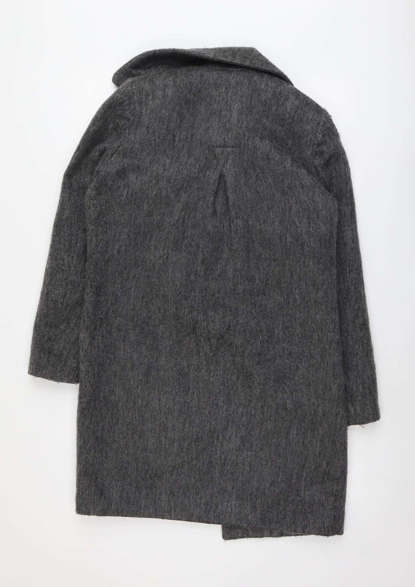 VILA Womens Grey Overcoat Coat Size XS Button