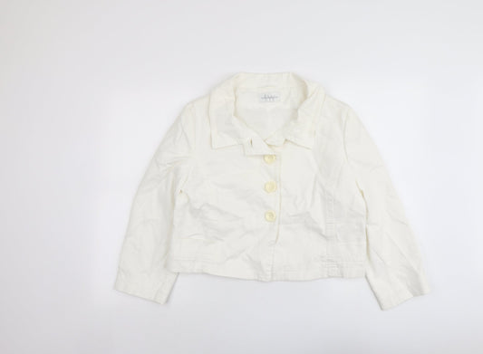 Todays Woman Womens Ivory Jacket Blazer Size 16 Button