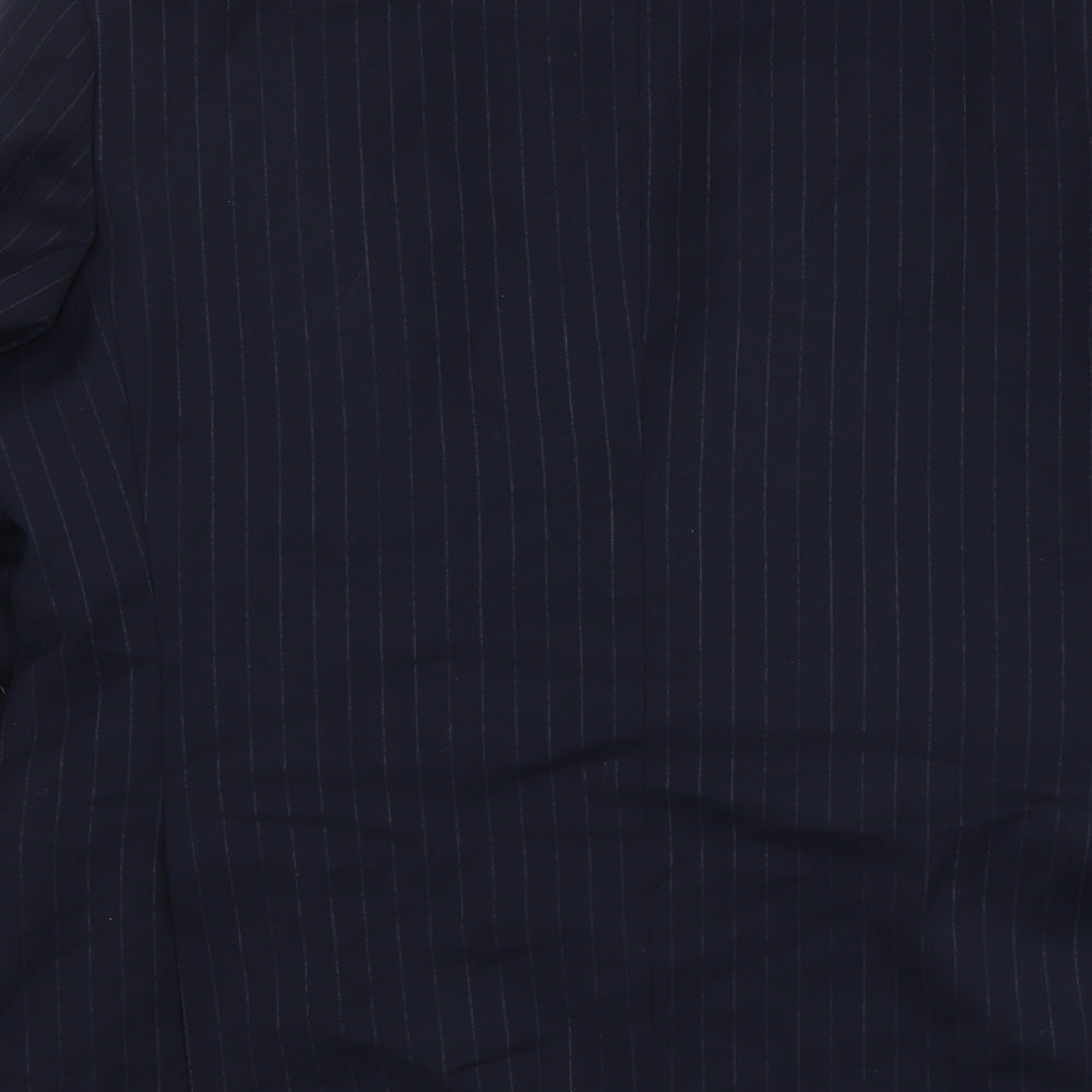 Marks and Spencer Mens Blue Striped Wool Jacket Suit Jacket Size 42 Regular