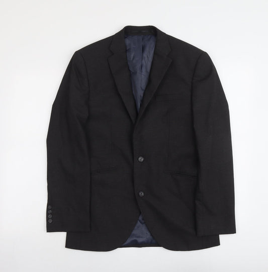 Brook Taverner Mens Grey Polyester Jacket Suit Jacket Size 38 Regular