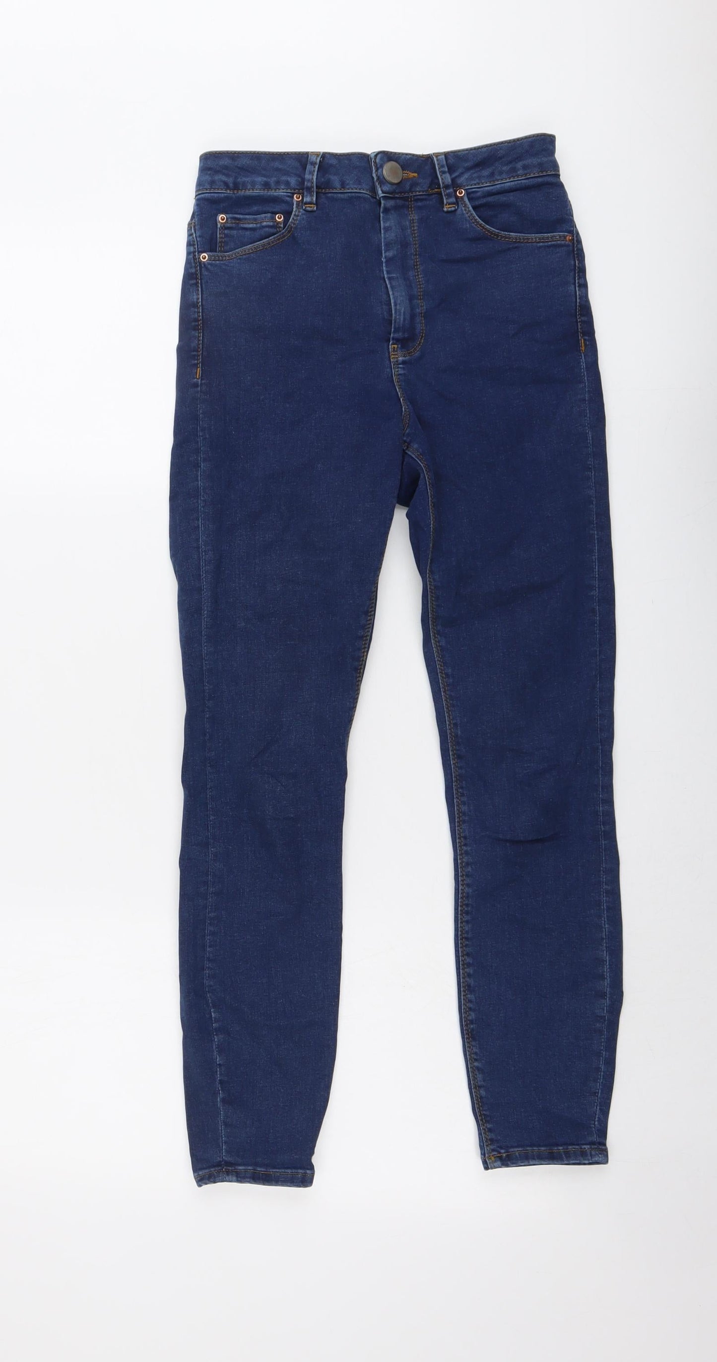 ASOS Womens Blue Cotton Skinny Jeans Size 25 in L30 in Regular Button