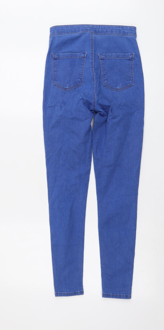 Topshop Womens Blue Cotton Skinny Jeans Size 24 in L27 in Regular Button