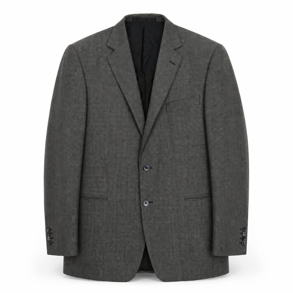 Marks and Spencer Mens Black Geometric Wool Jacket Suit Jacket Size 42 Regular