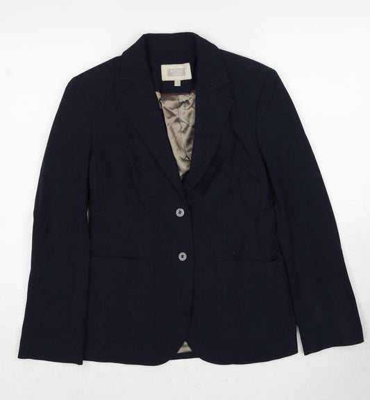 NEXT Womens Black Pinstripe Polyester Jacket Suit Jacket Size 10