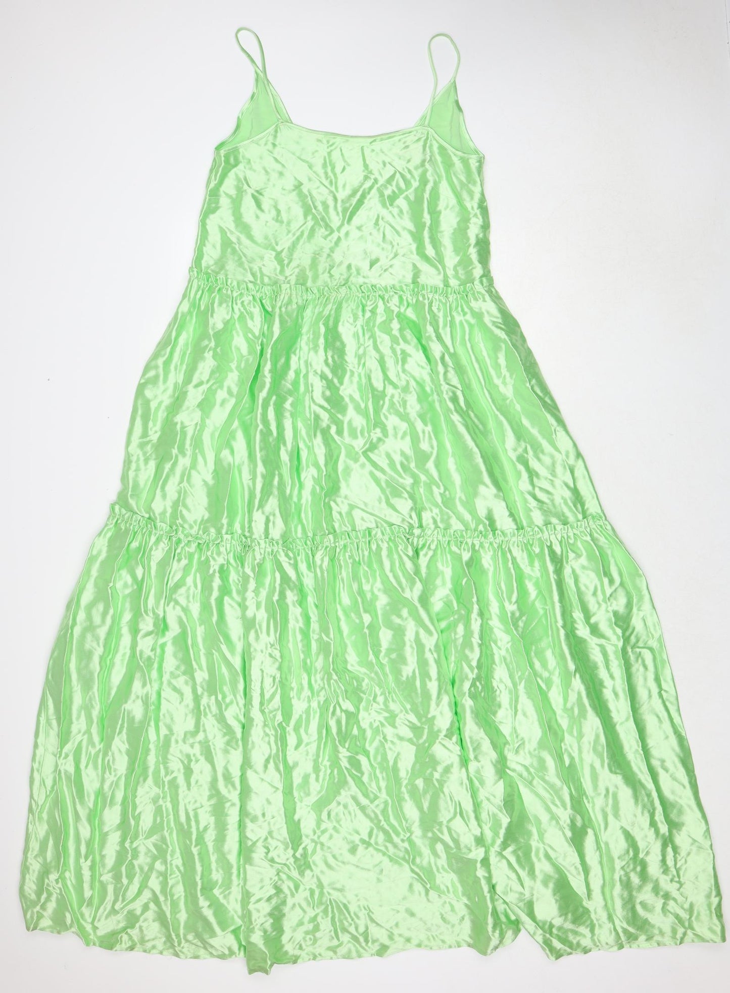 Extra AF Womens Green Viscose A-Line Size 10 Round Neck Pullover - Open Back