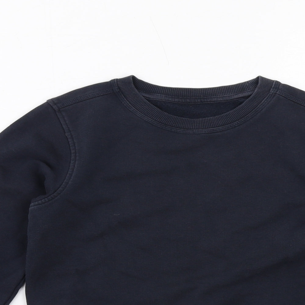 Marks and Spencer Boys Blue Cotton Pullover Sweatshirt Size 9-10 Years Pullover