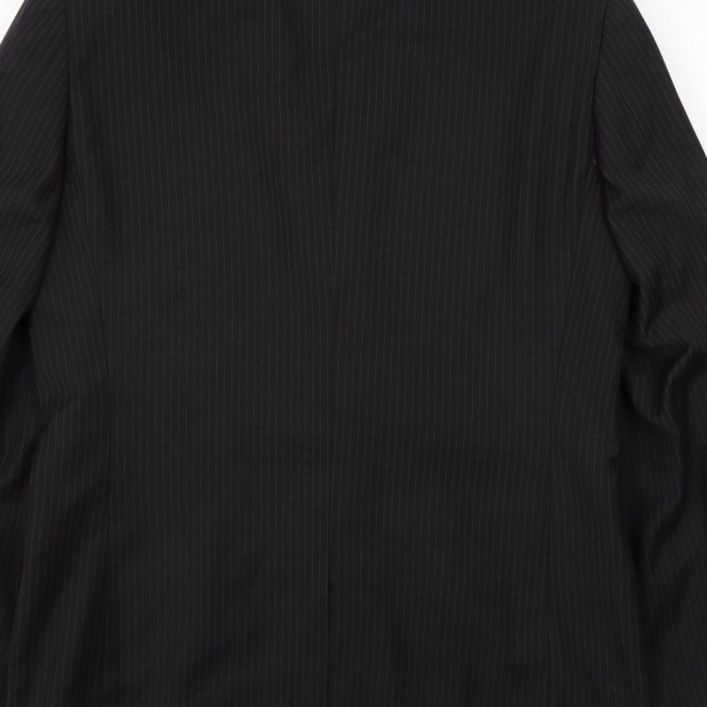 Butler and Webb Mens Black Striped Polyester Jacket Suit Jacket Size 38 Regular