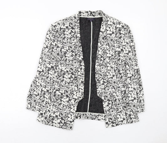 Marks and Spencer Womens White Geometric Jacket Blazer Size 12