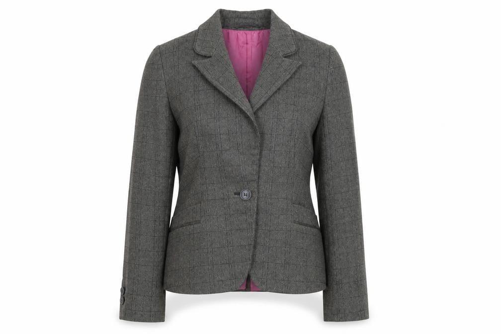 NEXT Womens Grey Check Polyester Jacket Blazer Size 6