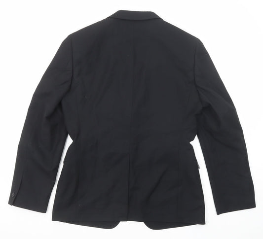 Ventuno 21 Mens Black Polyester Jacket Suit Jacket Size 38 Regular