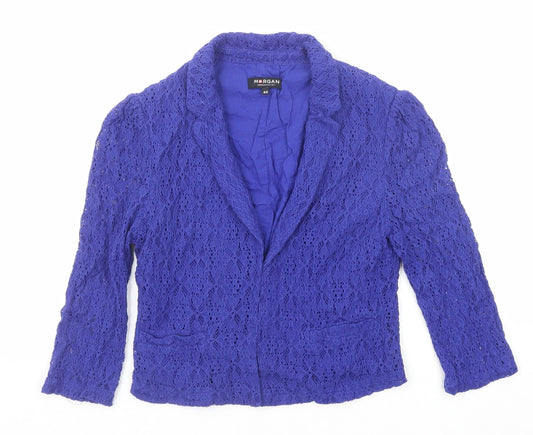 Morgan Womens Blue Jacket Blazer Size 12 Hook & Eye