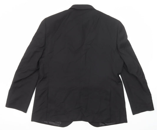 Marks and Spencer Mens Black Polyester Jacket Suit Jacket Size 42 Regular
