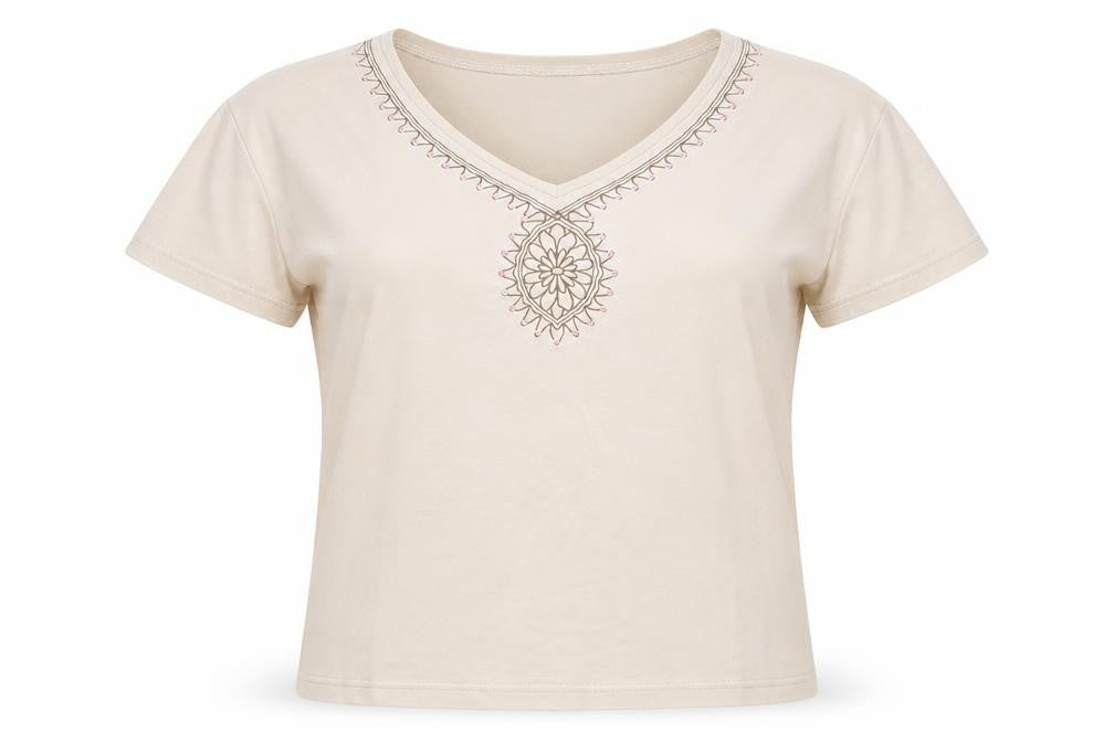 Womens UK Size M EWM Beige Polyester T-Shirt