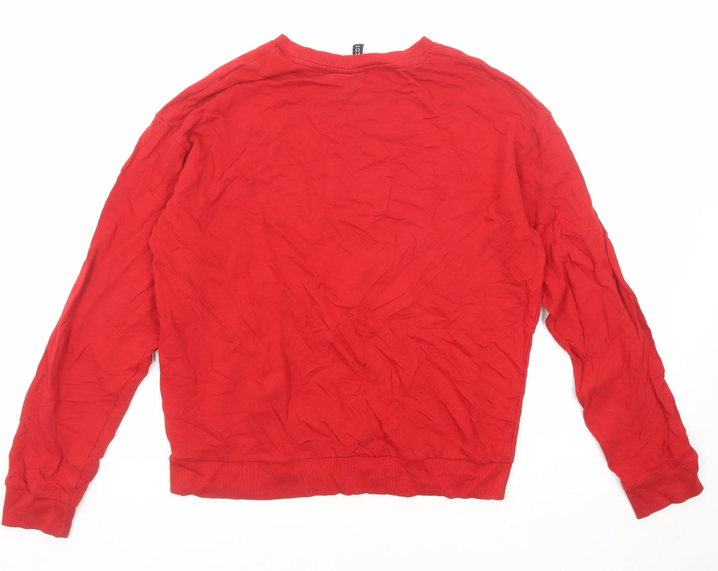 Divided by H&M Womens Red Cotton Pullover Sweatshirt Size M Pullover - Dear Santa Define Good