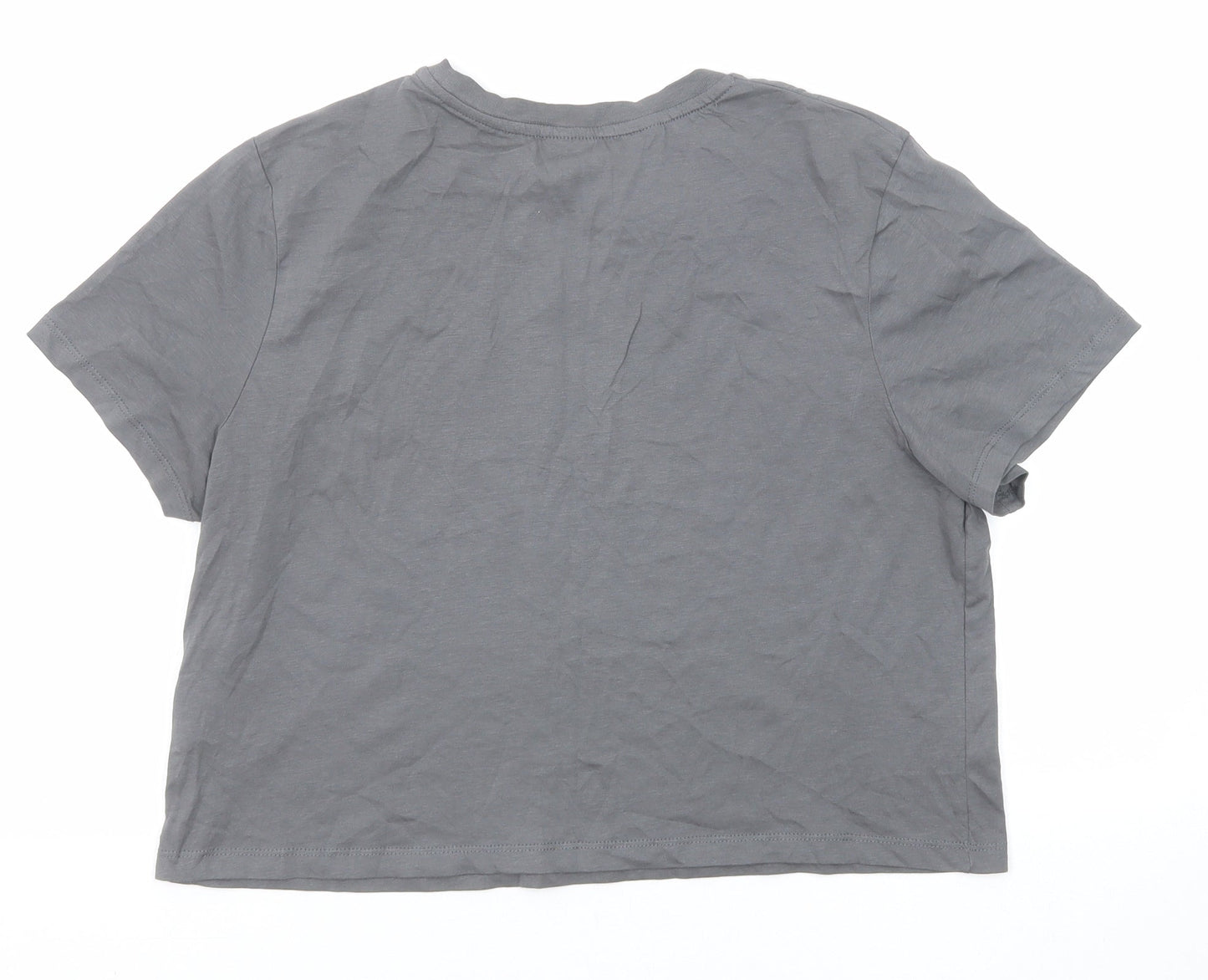 MP Womens Grey Cotton Basic T-Shirt Size M Round Neck
