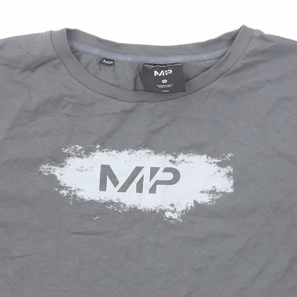 MP Womens Grey Cotton Basic T-Shirt Size M Round Neck