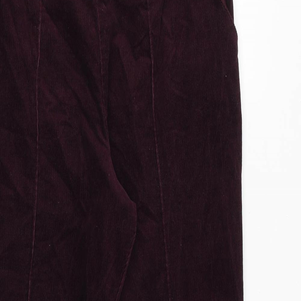 Marks and Spencer Womens Purple Polyester Trousers Size 10 Regular