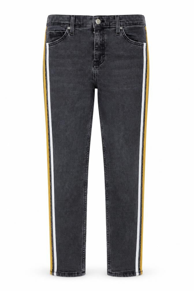 Topshop Womens Grey Cotton Skinny Jeans Size 30 in Regular Zip - Side Stripe Detail
