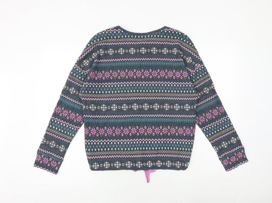 Marks and Spencer Womens Multicoloured Fair Isle Polyester Pullover Sweatshirt Size M Pullover
