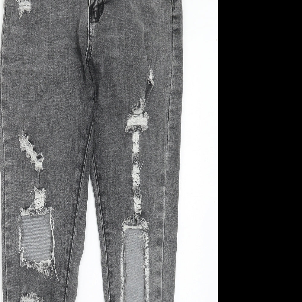 Denim Wise Womens Grey Cotton Skinny Jeans Size 10 Regular Zip