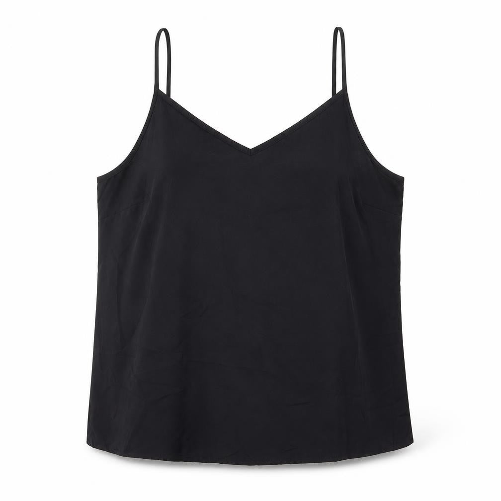 Marks and Spencer Womens Black Polyester Basic Tank Size 12 V-Neck