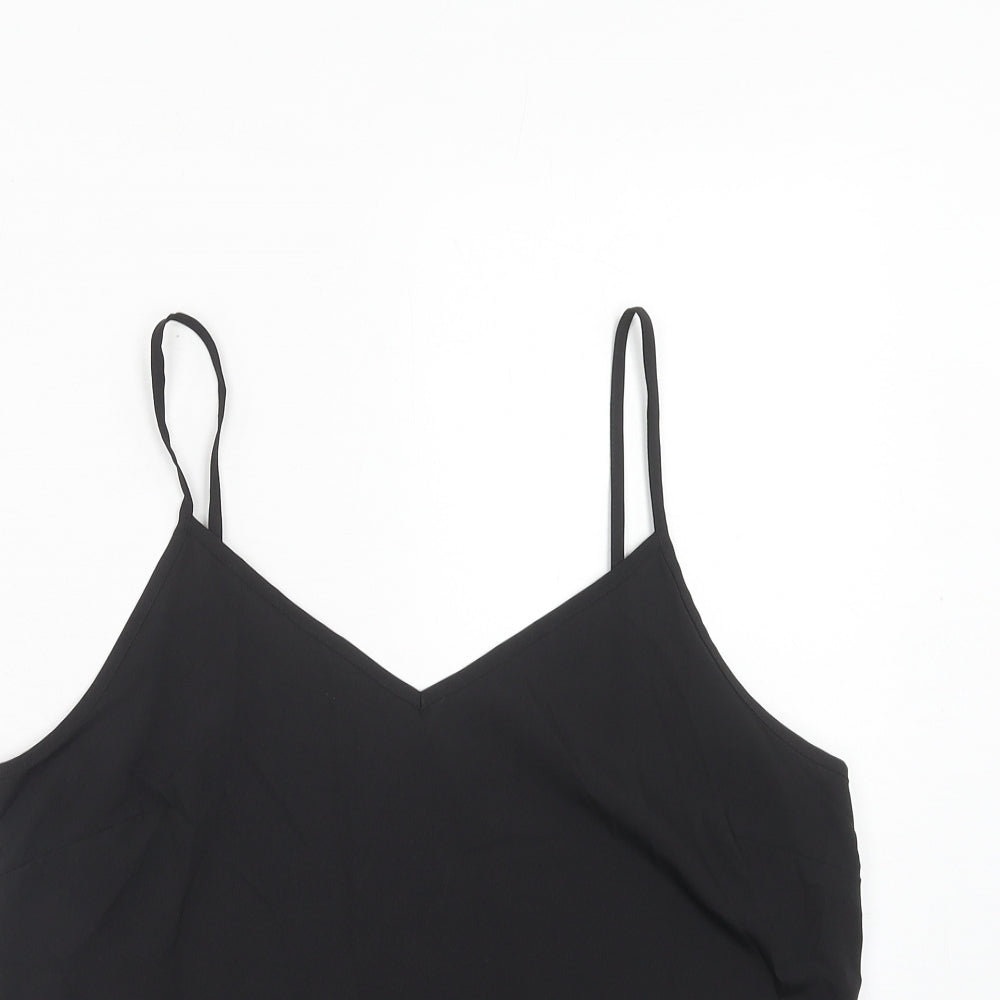Marks and Spencer Womens Black Polyester Basic Tank Size 12 V-Neck