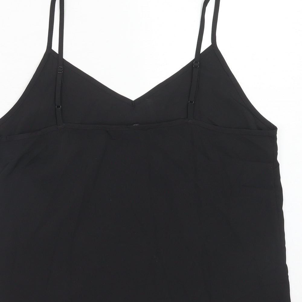 Marks and Spencer Womens Black Polyester Basic Tank Size 12 V-Neck