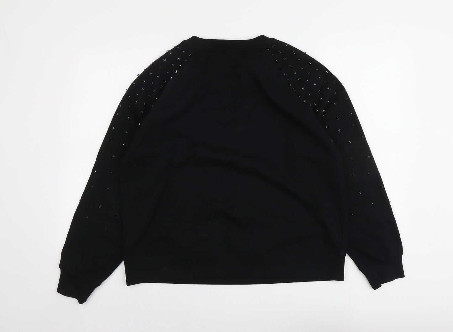 Marks and Spencer Womens Black Cotton Pullover Sweatshirt Size M Pullover