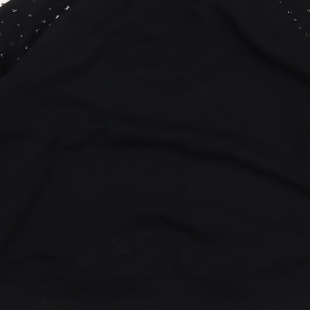 Marks and Spencer Womens Black Cotton Pullover Sweatshirt Size M Pullover