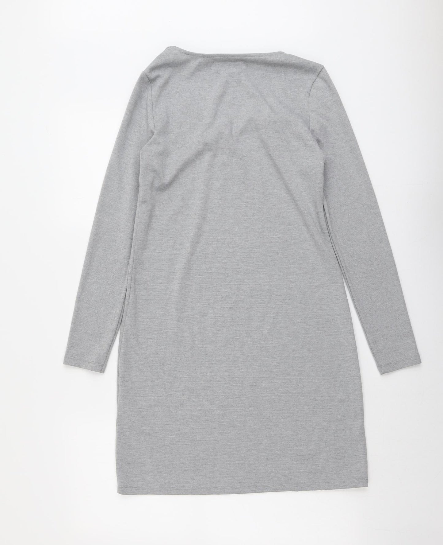 Amisu Womens Grey Polyester A-Line Size 6 V-Neck Pullover
