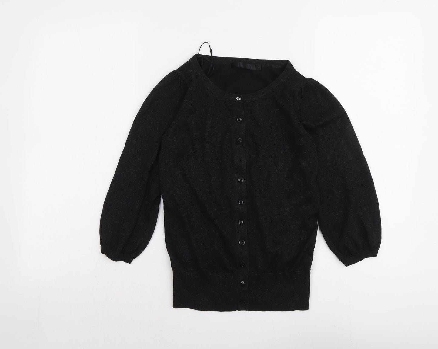 River Island Womens Black Round Neck Viscose Cardigan Jumper Size 10