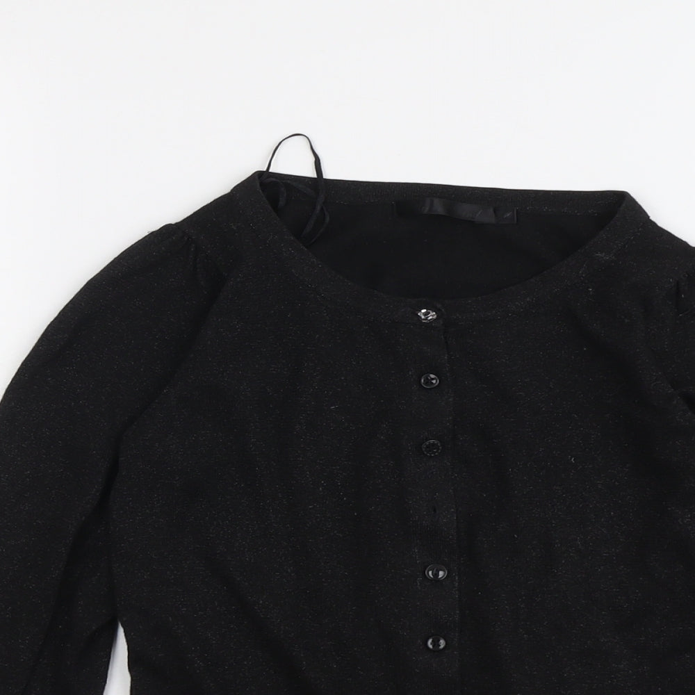 River Island Womens Black Round Neck Viscose Cardigan Jumper Size 10
