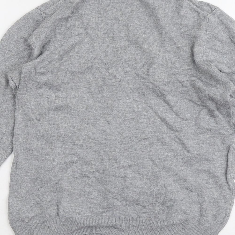 Marks and Spencer Womens Grey V-Neck Viscose Pullover Jumper Size 10