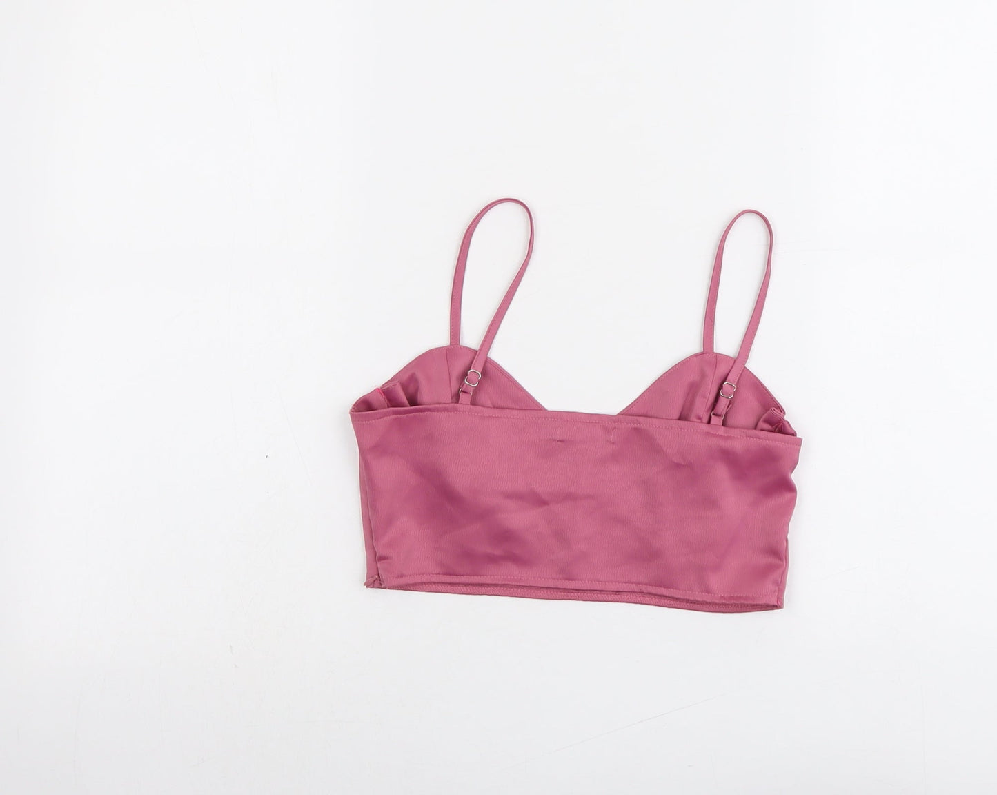 Nasty Gal Womens Pink Polyester Cropped Tank Size 8 Sweetheart