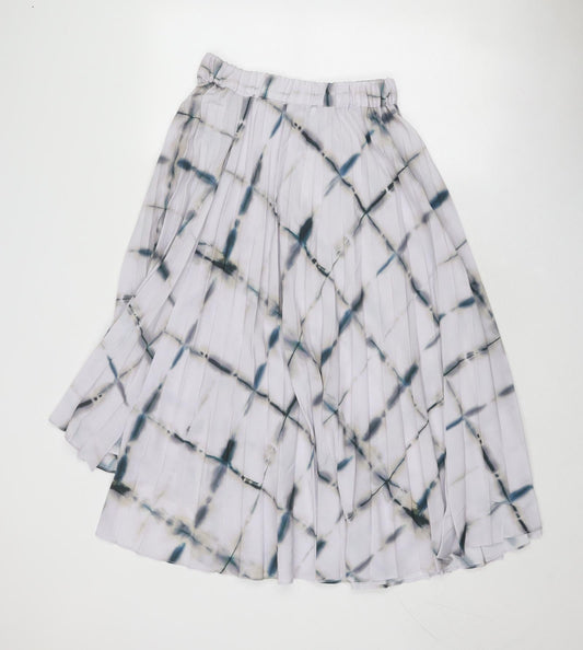 Topshop Womens Purple Geometric Polyester Swing Skirt Size 8