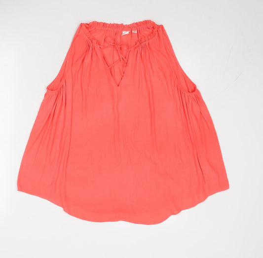 Gap Womens Pink Polyester Basic Blouse Size M V-Neck