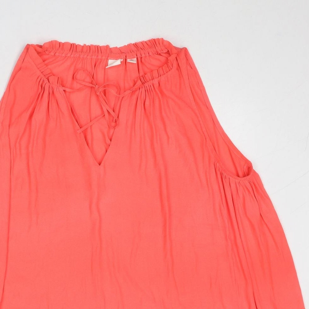 Gap Womens Pink Polyester Basic Blouse Size M V-Neck