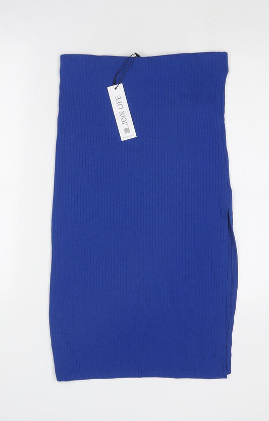 Stradivarius Womens Blue Viscose Bandage Skirt Size M