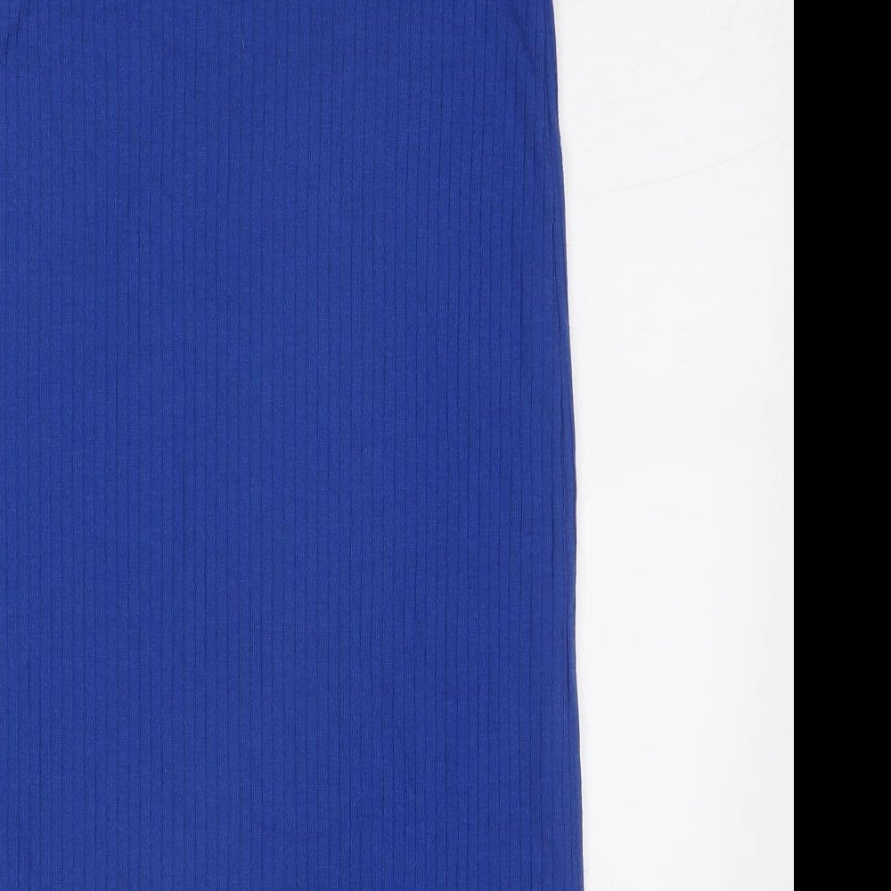 Stradivarius Womens Blue Viscose Bandage Skirt Size M