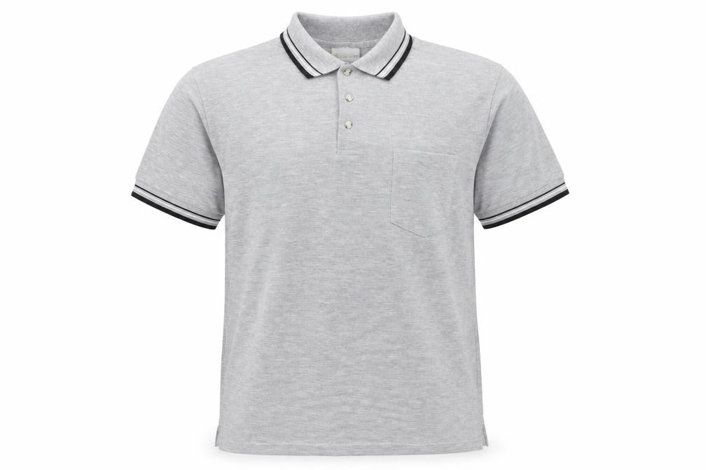 Best Basics Mens Grey Polyester Polo Size L Collared Pullover