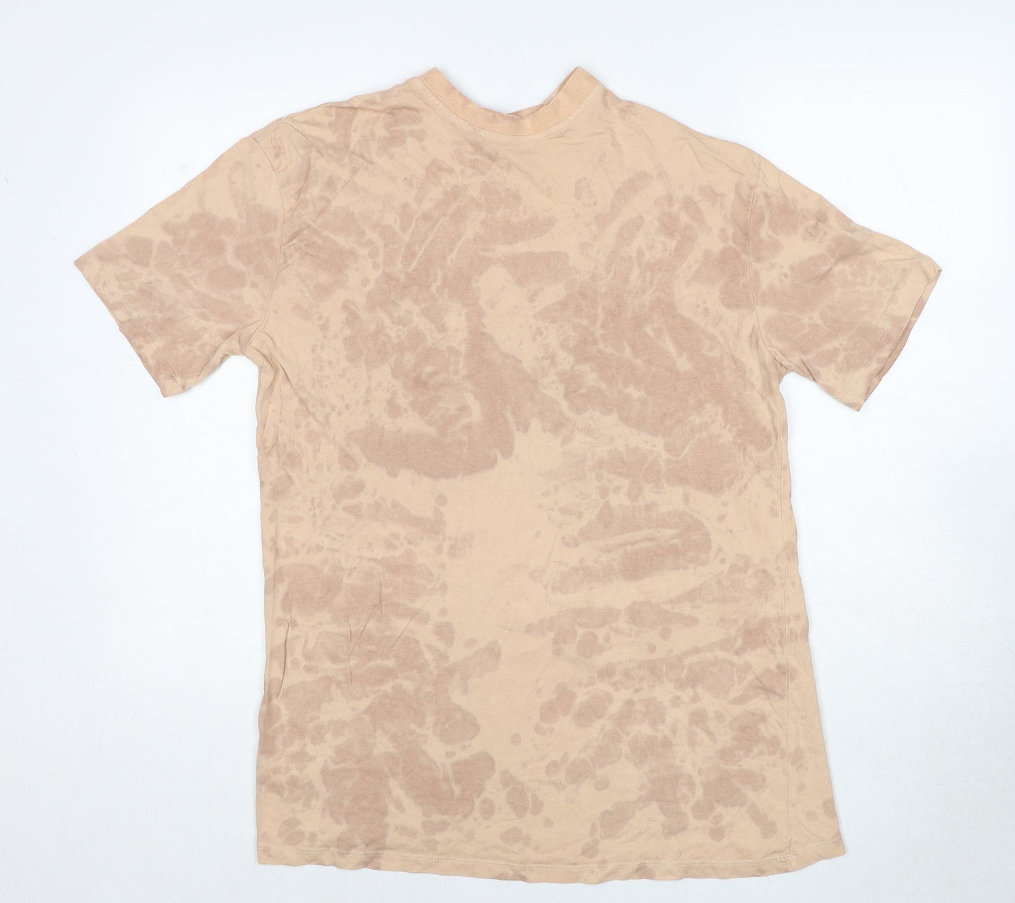 Misspap Womens Beige Cotton Basic T-Shirt Size 6 Round Neck
