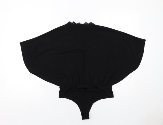 ASOS Womens Black Polyester Bodysuit One-Piece Size 8 Snap
