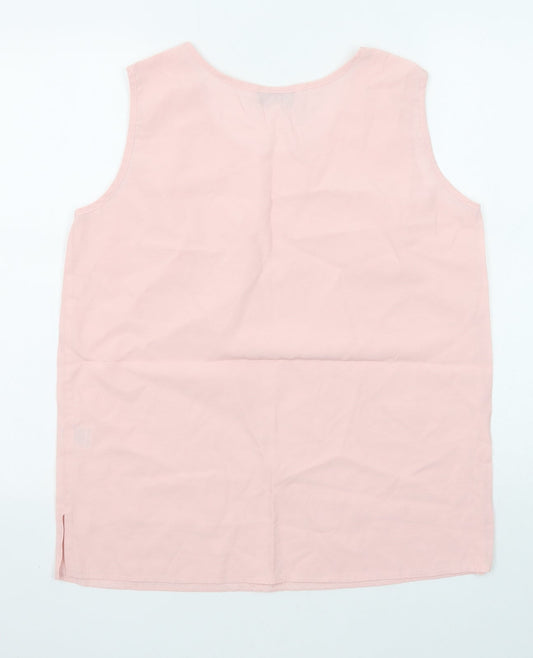 Nice Day Womens Pink Viscose Basic Tank Size 16 Round Neck