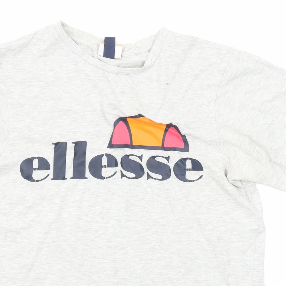 ellesse Mens Grey Cotton T-Shirt Size XS Round Neck