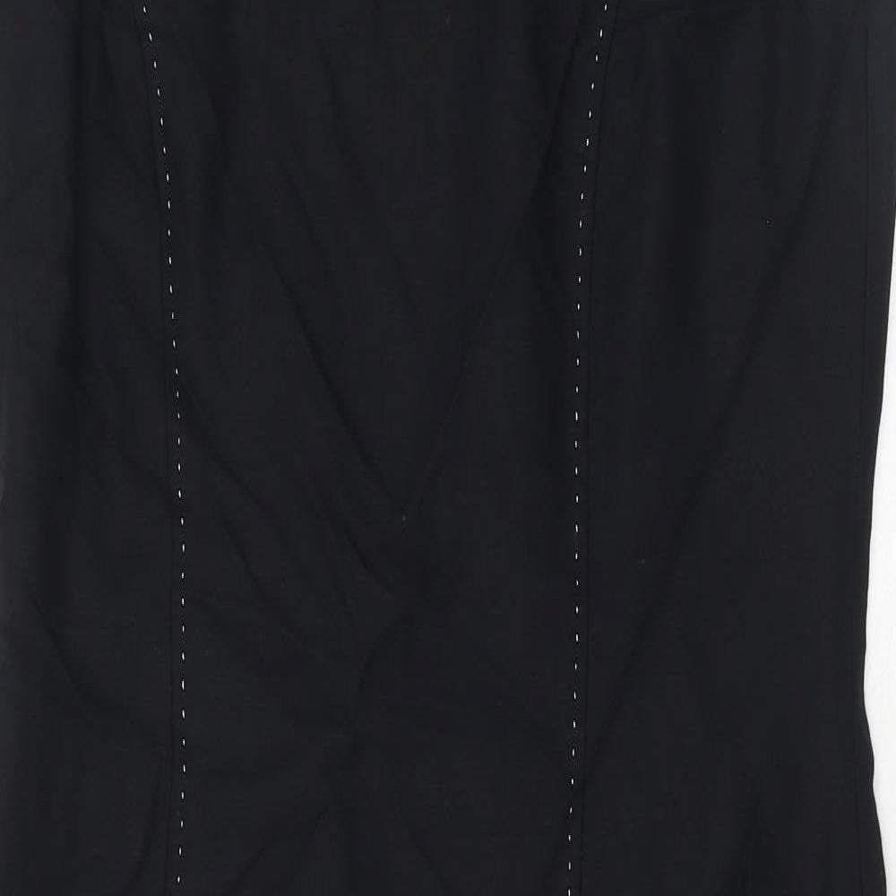 Lakeland Womens Black Viscose A-Line Size 14 Round Neck Zip
